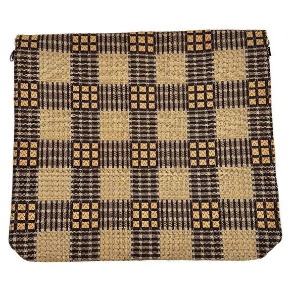 Vintage 60s 70s Woven Checkered Garment Bags Talon Zippers - Picture 3 of 10